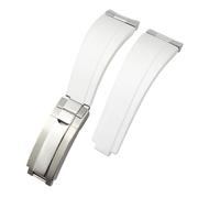 SRDRK Metal Curved End 20mm 21mm Watchbands Special for Rolex Datejust 41mm 126334 m126300 Watch Strap Link Accessories Tools Men(White,21mm)
