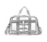 SRDRK PVC Gym Bag Transparent Sports Duffle Bag Waterproof Fitness Yoga Handbag Large Portable Shoulder Crossbody Clear Swimming Tote(Gray)