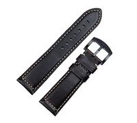 SRDRK Vintage Italian Waxed Leather Watch Band Bracelet 18mm 20mm 22mm 24mm Strap Wrist Accessories(Brown Blk,18mm)