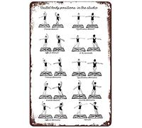 SREELEATHERS Vintage Metal Signs - Ballet Body Positions In The Studio Poster Ballet Knowledge Tin Sign Wall Art Decor Plaque for Home Dance Club Living Room Classroom 8x12 inch