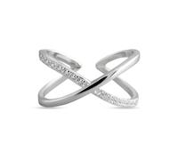 Sreema London Women's 925 Sterling Silver Ring | Simple Kiss Eternity Ring | Open Adjustable Rings