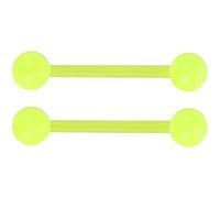 SREFGAS Fluorescent Glow in the Dark Barbell Piercing Set for Men Women 14 G Acrylic Hypoallergenic Tongue Ring Jewellery Long Cute Nipple Piercings Bars Kit Flexible Stud Body Jewelry 2 pcs