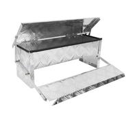 Srehloe Treadle Large Poultry Feeders Aluminium Automatic Chicken Feeder No Waste Rat Proof Trough with Weatherproof Lid for Duck Fowl 5kg Capacity