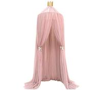 Sren Lace Mosquito Net, Breathable Bed Canopy with Hanging Hook, Princess Theme, Rosa, Classic Style, Anti-mosquito (Pink)