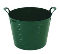 Srendi® 2 x Green 42 Litre Large Flexi Tub Garden Home Flexible Colour Rubber Storage Container Bucket Polyethylene Flex Tub - Made in U.K.