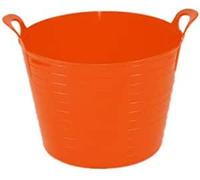 Srendi® 2 x Orange 42 Litre Large Flexi Tub Garden Home Flexible Colours Rubber Storage Container Bucket Polyethylene Flexi Tub - Made in U.K