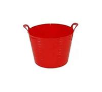 Srendi® 2 x RED 42 Litre Large Flexi Tub Garden Home Flexible Colour Rubber Storage Container Bucket Polyethylene Flex Tub - Made in U.K.