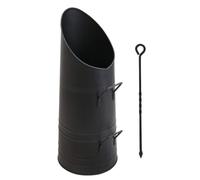 Srendi®Black Coal Hod Large 21Metal Coal Storage Scuttle Bucket Holder Scooper with Free Poker Made in U.K.