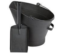 Srendi® Black Waterloo Bucket Heavy Duty Steel Black Waterloo Coal Bucket Free Shovel