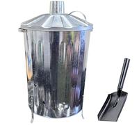 Srendi® Small Medium Large 15L 60L 90L Litre Metal Galvanised Garden Incinerator Fire Bin Burning Leaves Paper Wood Rubbish Dustbin Shovel and Poker Made in U. K. (90L INC+Shovel)