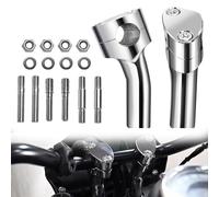 Sresk 1 inch Handlebar Riser Clamp Round, 4 inch Height Increase Motorcycle Pullback Handlebar Universal Accessories Compatible with Harley Dyna Softail Honda Kawasaki Vulcan Yamaha (Chrome)