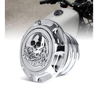 Sresk Aluminum Fuel Gas Tank Cover Fuel Tank Gas Cap Compatible with Harley Sportster XL 1200 883 X48 Road King Softail Dyna Touring Right-hand Thread,Non Vented (Chrome)