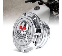 Sresk Sportster Gas Cap for Harley, 3D Skeleton CNC Aluminum Fuel Tank Cover Oil Cap For Sportster XL 1200 883 X48 Road King Softail Dyna Touring Right-hand Thread,Non Vented (Chrome A)