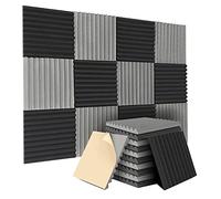 Sreuyong 1 Piece Self-Adhesive Acoustic Panels Sound Proof Foam Panels Soundproof Wall Panels 12x12x1 Inch for Home Studio