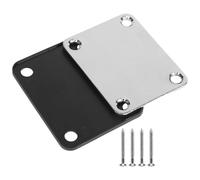 Sreuyong 1 Set Electric Guitar Neck Plate with Screws for Strat Tele Guitar Precision, Replacement, Chrome