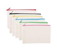 Sreuyong 12Pcs Multipurpose Cosmetic Bag Makeup Pouches with Zipper Canvas Bag Pencil Pouch Travel Toiletry Bag for DIY Design