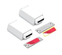 Sreuyong 2 Pack Heavy Duty Push Latch & Lock for Hidden Door Touch Latches and Catch Magnet Push Release Drawer Pull Tip, White Easy to Use