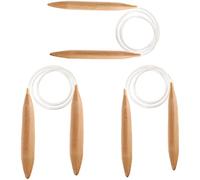 Sreuyong 3PC Wooden Circular Knitting Needles,15/20/25mm Natural Wood Jumbo Needle for Chunky Yarn Giant Circular Knitting Needle