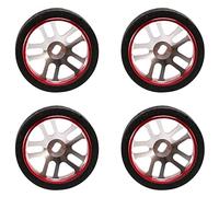 Sreuyong 4Pcs RC Car Tires & Wheels for K969 K989 K999 P929 Iw04M Iw02 Rm02 Rm03 Dgawd Mini-Z RC 1/28 Car Parts,Red