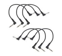 Sreuyong 6PCS 6 Inch Guitar Patch Cables, Black Guitar Pedal Cable Effect Cable Cord, 1/4 Inch Right Angle Guitar Patch Cable