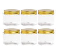 Sreuyong 6Pcs Plastic Jar with Lid, Transparent Jar with Lid, Plastic Jar, Cosmetic Storage Container, Slime Storage Jar