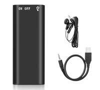 Sreuyong Digital Voice Recorder Professional Voice Activated Audio Recorder Black ABS 192Kbps WAV Audio Recorder 16GB