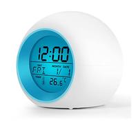 Sreuyong Kids Alarm Clock - Wake Up Light Digital Clock With 7 Colors Changing, Control And Snooze Function For Bedrooms