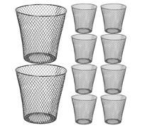 Sreuyong Round Wastepaper Basket, Wire Mesh Desk Metal Trash Can Recycling Trash Can Garbage Container for Bedroom Office(10pcs)