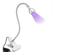 Sreuyong UV LED Nail Lamp - Mini LED Nail Lamp Gel X Lamp for Nails with Securing Clip Rotatable LED Light, Silver Easy Install