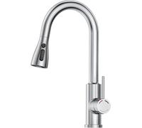 SREWOHS PRO Kitchen Faucet with Extendible Sprayer - Folding Sink Mixer Tap with 4 Shower Modes, 360° High Arc Stainless Steel Tap