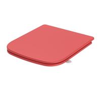 SREWOHS PRO Ultra Thin Square Toilet Seat Soft Close, Red Urea-Formaldehyde Quick Release for Easy Cleaning, Universal Fit Loo Seats,Adjustable Hinges for Standard Bathroom Bowl Seat,42.5 x 34.5 cm