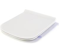 SREWOHS PRO Ultra Thin Square Toilet Seat Soft Close, White Urea-Formaldehyde Quick Release for Easy Cleaning, Universal Fit Loo Seats,Adjustable Hinges for Standard Bathroom Bowl Seat,42.5 x 34.5 cm