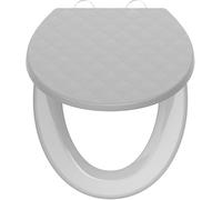 SREWOHS PRO Universal Toilet Seat Black, Soft Close O Shape with Quick Release, Adjustable Hinges, Anti-Slip Design,Grey