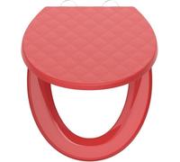 SREWOHS PRO Universal Toilet Seat Black, Soft Close O Shape with Quick Release, Adjustable Hinges, Anti-Slip Design,Red