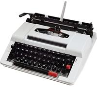 SRFTT Vintage-Schreibmaschine, tragbare, altmodische mechanische Schreibmaschine, beschreibbare Schreibmaschine mit Vollmetallgehäuse, Farbe: Rot, Weiß, Cremeweiß-Schwarze Tastatur