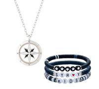 SrgPui 2Pcs Stray Kids Merch, Jewellery Set with Necklace and Bracelet, Demon Hunters Inspired Accessories, Fashionable Gift for Fans and Collectors