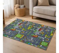 SrgPui Car Rug, Car Play Mat with Road Design, Foldable Road Mat for Toy Car, 50 x 80 cm Large Size, Ideal for Desktop Decoration and Collector Display