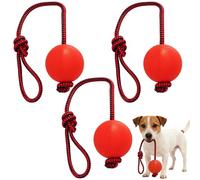 SrgPui Dog Ball on Rope, 3 Pack Dog Rope Toy Set for Interactive Play, Ball on a Rope for Dogs, Indestructible Dog Toys for Fetch and Training, Flirt Pole Attachment for Active Medium to Large Dogs