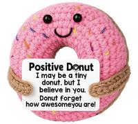 SrgPui Emotional Support Crochet, Positive Crochet Donut, Stress Relief Motivational Present, Emotional Support Gift with Inspirational Card, Mental Health Gifts for Women, Birthday and Graduation