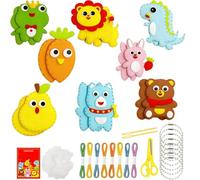 SrgPui Kids Sewing Kit, Adorable Animal Patterns Sewing Kit for Kids, Felt Sewing Craft Kit,Fun Educational DIY Starter Set for Family Activities