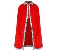 SrgPui Lord Farquaad Costume, 90cm Red Cape, Royal Velvet Cloak Coronation Cloak, Medieval King Queen Costume Fancy Dress For Halloween, Christmas, Carnival, Role Play, Stage Performance, 90cm