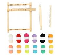SrgPui Weaving Loom, 13-Piece Weaving Kit for Beginners, Includes 12 Yarns for Creative Projects, Ideal for Kids Aged 5-12 and DIY Craft Enthusiasts