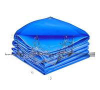 SRHIMEOS 1.5x1.5m Waterproof Heavy Duty Tarp 16 Mil, Multifunctional UV Resistant Poly Tarps, Tarpaulin Cover with Reinforced Grommets, Rip and Tear Proof, Water-Resistant Ground Sheet