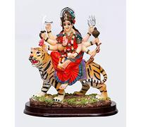 Sri Krishna Culture Fasherati Durga MATA Sitting On Lion(Height-6") - Hindu God and Goddess Idol/Statue/Murti/Figurine-Polyster Resin-Multicolour