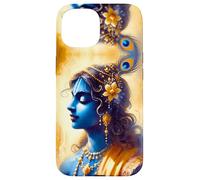 Sri Krishna Divine Portrait, Watercolor Sacred Hindu Art Case for iPhone 15