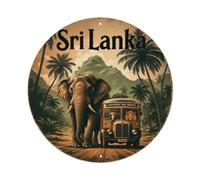 Sri Lanka Elephant Aluminium Sign 20x20cm