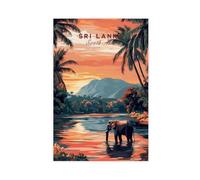 Sri Lanka Elephant Poster Canvas Poster Wall Art Decor Print Picture Paintings for Living Room Bedroom Decoration 24x36inch(60x90cm)