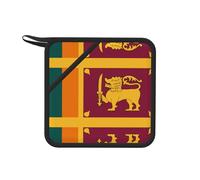 Sri Lanka Flag 1 PC Square Silicone Anti-scalding mat - 7.1 inches, Suitable for Frying Pans, ovens, Grills, Tea Sets