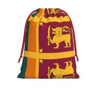 Sri Lanka Flag Christmas Drawstring Gift Bags Large Size Xmas Goody Wrapping Bags Valentine Favors Party