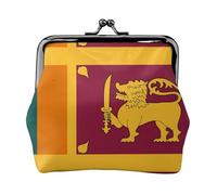 Sri Lanka Flag coin purse for women,small womens wallet,small makeup bag for purse,ultra-thin retro change wallet, Black, One Size, Art Deco
